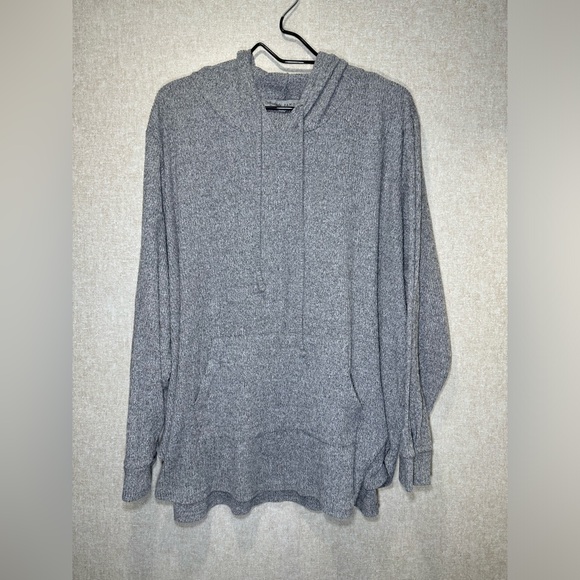 Absolutely Famous Sweaters - Absolutely Famous Gray Pullover Hoodie Lagenlook Sweater Size 3X